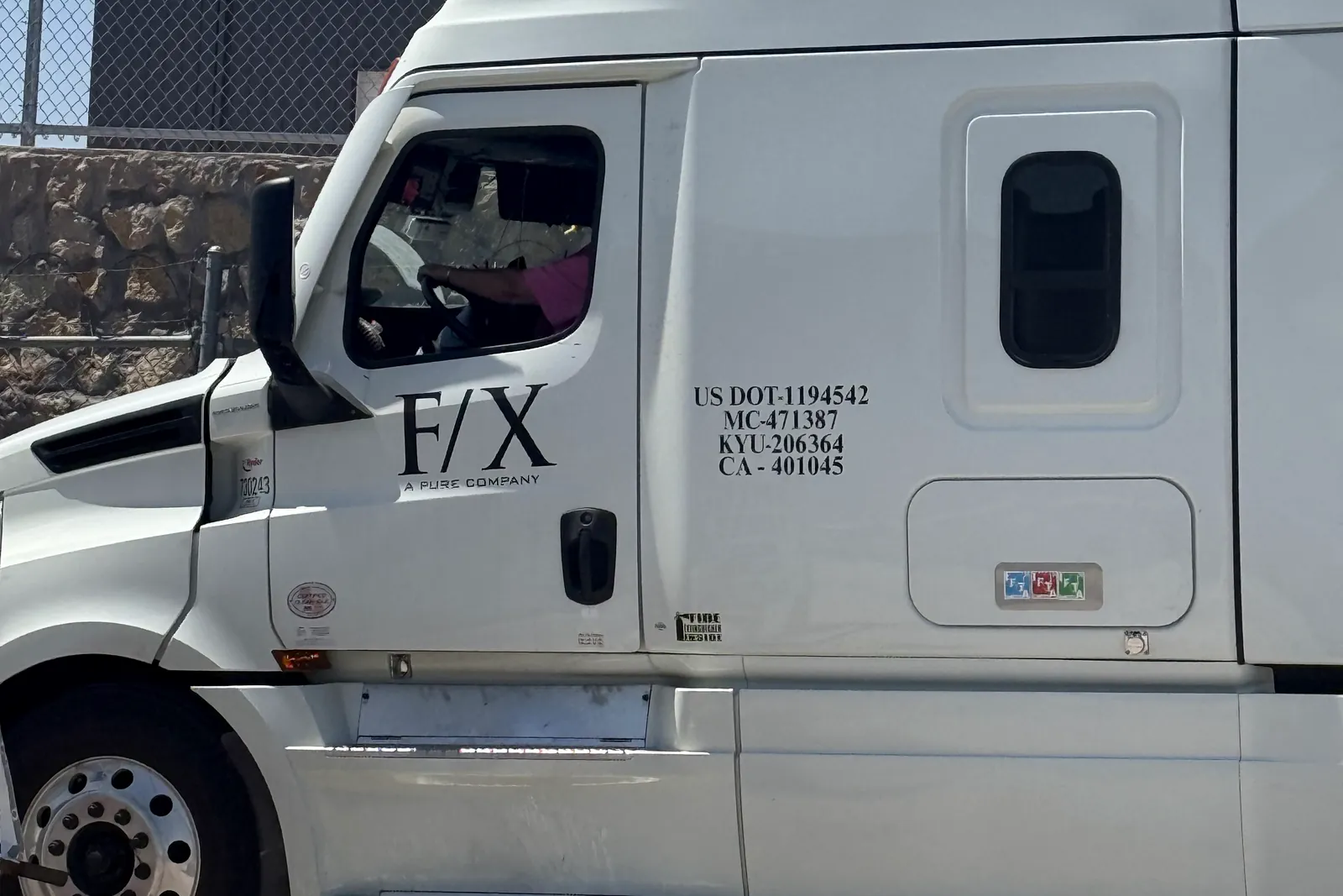 F/X tractor, A Pure Company, at the El Paso gate